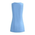 thumbnail image 6 of Weiqiqre Dresses for Women 2025 Summer Deep V Neck Sleeveless Linen Mini Dress Casual Beach Sunshine A-line Tank Dress, 6 of 6