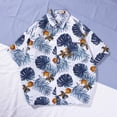 thumbnail image 2 of Camisas Y s Camisa de vestir vintage con botones de manga corta hawaiana de playa con estampado floral suelto para hombre (Silver, M), 2 of 6