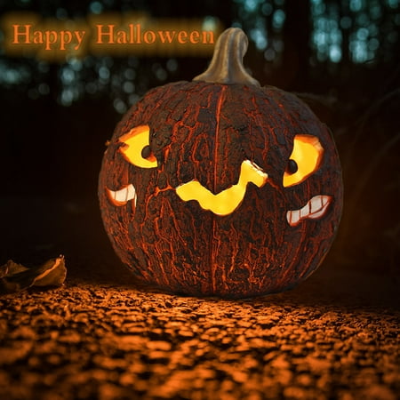 

Halloween Clearance Crack Atmosphere Lamp Pumpkin Strange Lamp Night Small Portable Resin Decorative Home Decor