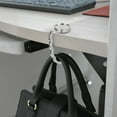 thumbnail image 3 of Justharion 2pieces Easy Installation Folding Purse Hook Hanger Durable Practical Function Portable Folding Hook silver 1Set, 3 of 6