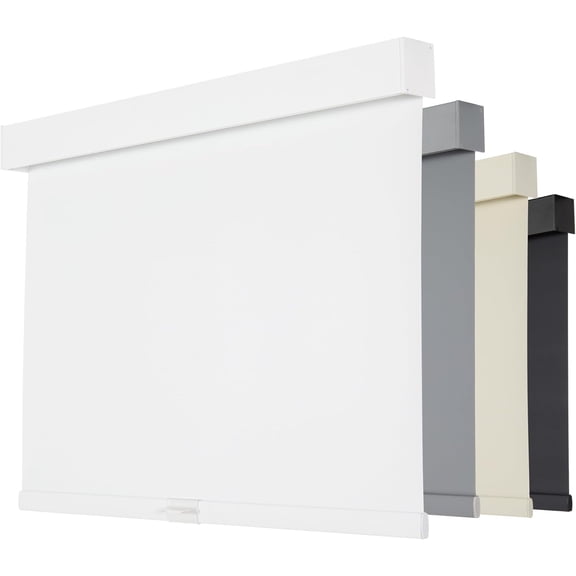 Cordless Blackout Roller Shades for Windows, Pull Down Blinds with Valance, Thermal Insulated Fabric, Free-Stop for Home, Door and Bedroom (White, 34.5"W x 64"H)