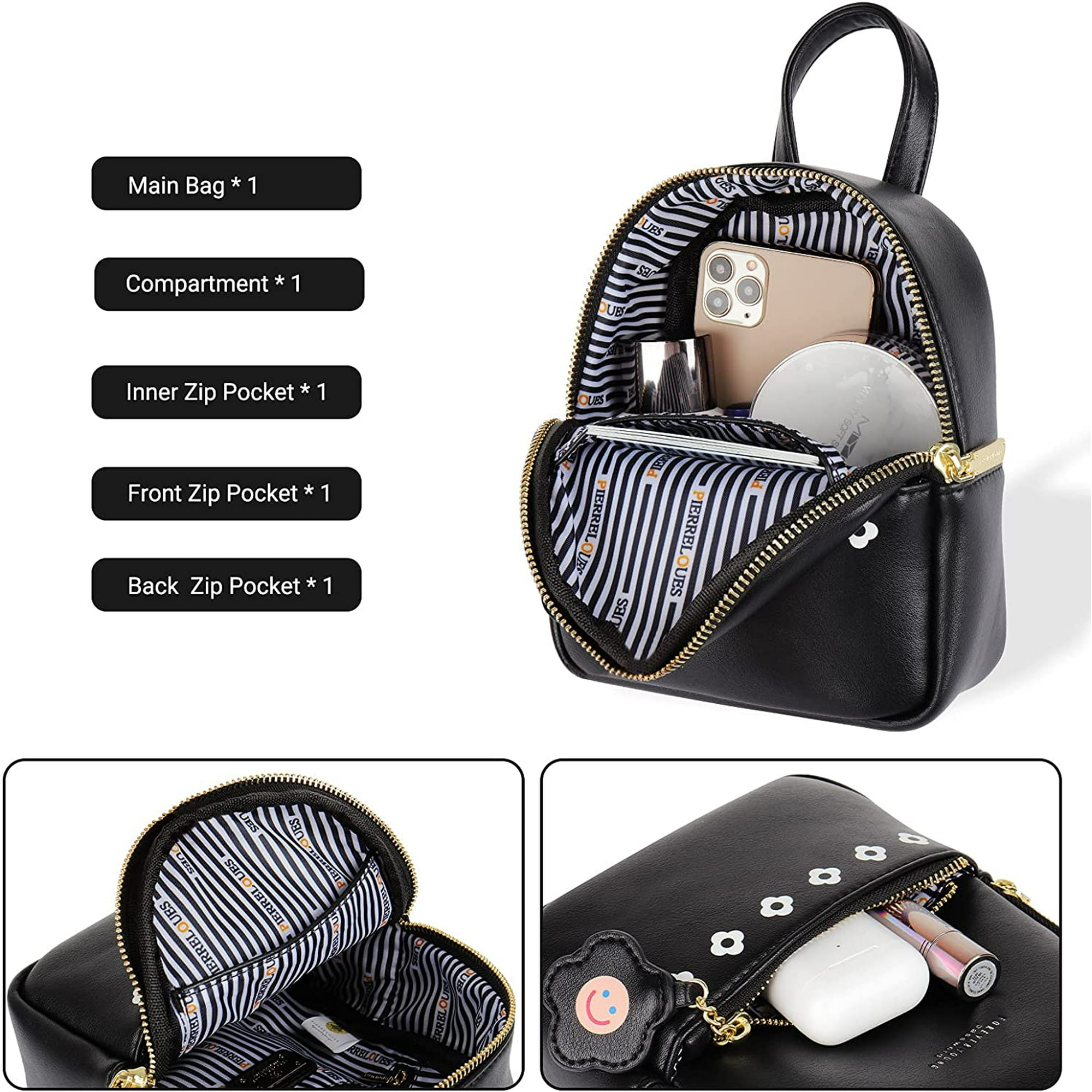 Casual Women s Mini Backpack Purse Girls Small Backpacks Crossbody Bags Black