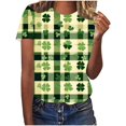 thumbnail image 2 of TrendVibe365 St Patricks Day Cute Short Sleeve Tops for Women Green Plus Size Crew Neck Polyester Casual St. Patricks Day Blouse Tops for Irish Themed Gifts L, 2 of 5