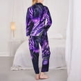 thumbnail image 3 of Bingfone Womens Pajama Sets Purple Pattern White Tiger Print,Long Sleeve Loungewear Pajamas Set-X-Large, 3 of 8