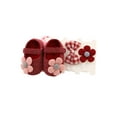 thumbnail image 3 of Kmbangi Baby Soft Sole Floral Mary Jane Flats and Hairbands 3 Piece Set, 3 of 6