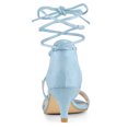 thumbnail image 3 of Sandalias Con Puntera Abierta Y Cordones Con Tacón Bajo Para Mujer Cielo azul 37, 3 of 6