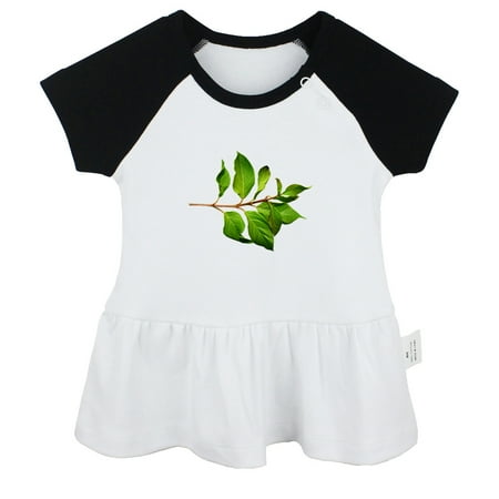 

Nature Green Leaf Pattern Dresses For Baby Newborn Babies Skirts Infant Princess Dress 0-24M Kids Graphic Clothes (Black Raglan Dresses 12-18 Months)
