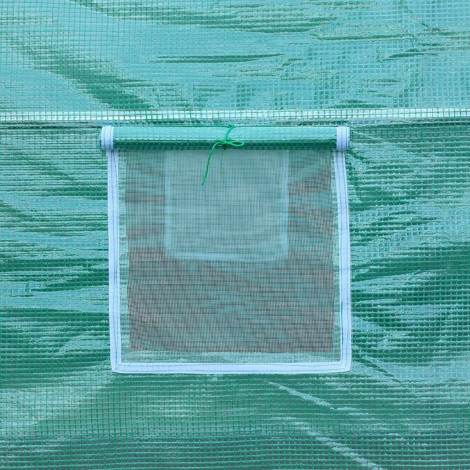 Outsunny 26' x 10' x 6.5' Large Outdoor Heavy Duty Walk-In Greenhouse with 12 Windows & Netted Ventilation Screens, White - image 4 of 7