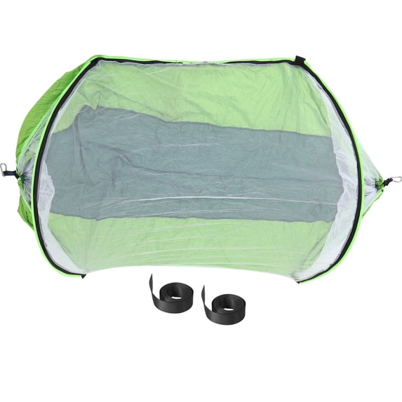 Hammock With Mosquito Net, Practical Single Person Hammock With Net 210T Nylon Taffta Portable For Hiking For Backpacking For Traveling For Camping Dark Green+Fruit Green