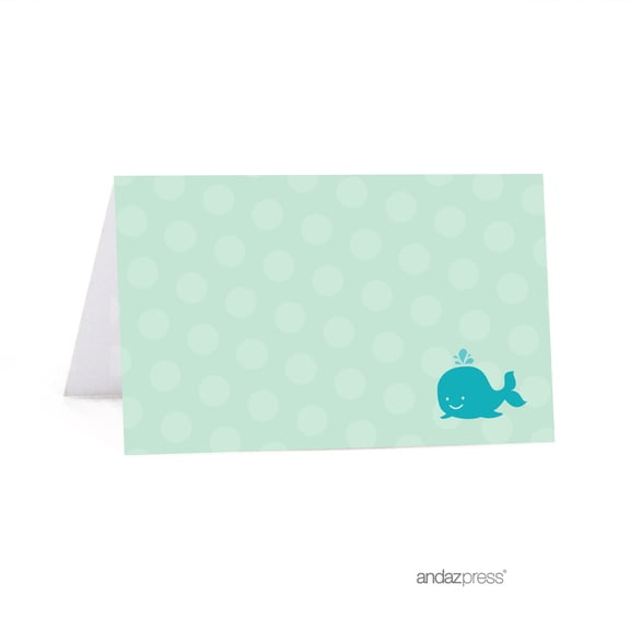 Koyal Wholesale Table Tent Place Cards Boy Whale Nautical Cardstock 20-Pack