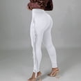 thumbnail image 5 of Fengqque Women's Casual High Waist Fringed Pants Elastic Waist - Bodycon Tassels Side Long Jogger Sweatpant White 10(XL), 5 of 9