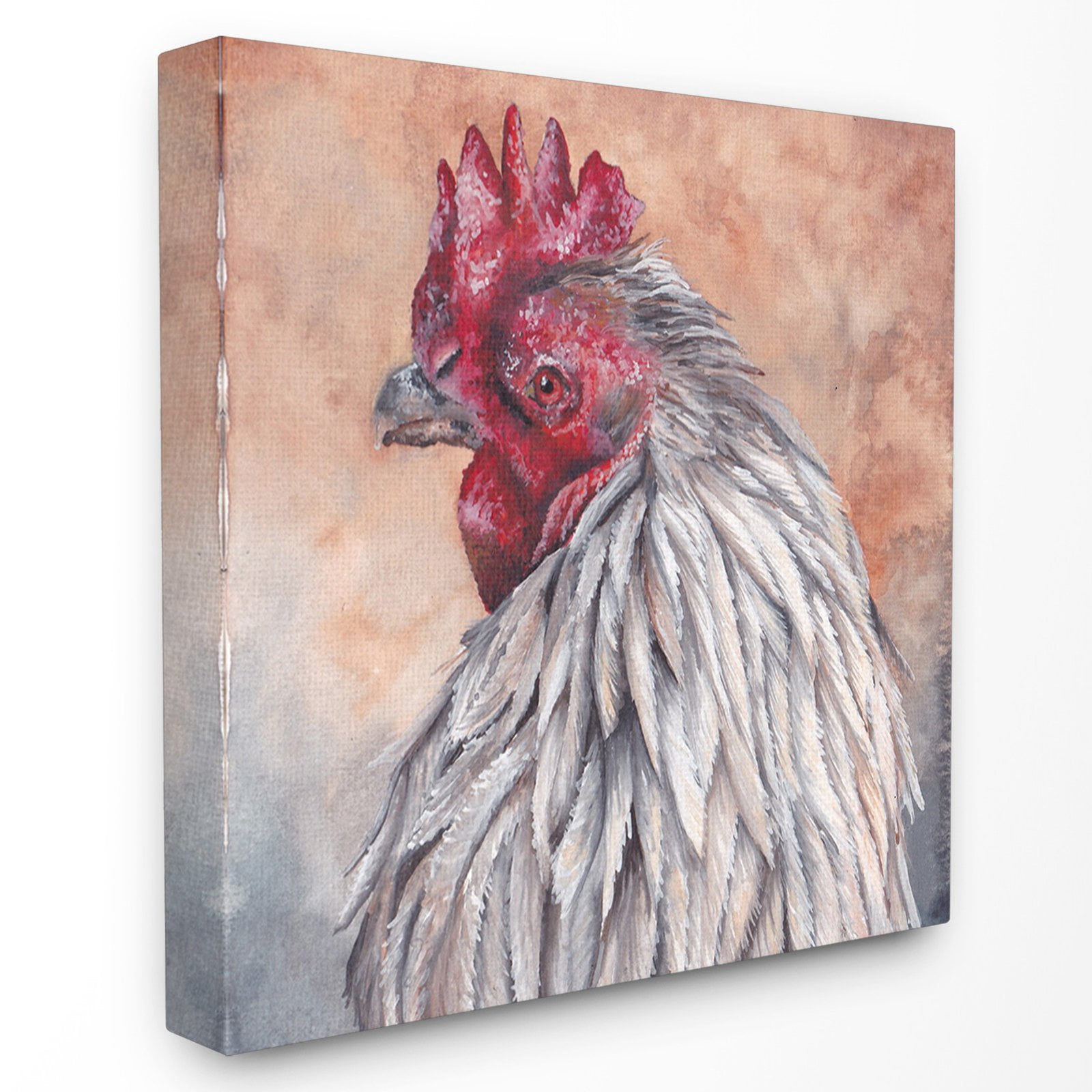 The Stupell Home Decor Collection Rust Orange Painted Rooster Portrait Wall Art
