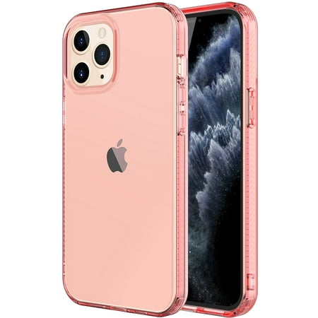 iPhone 12 Pro Max Case 6.7-inch, Allytech Ultra Slim Shell Bumper Defender Shockproof Anti-yellow Wireless Charging Support TPU Case Cover for Apple iPhone 12 Pro Max, Pink