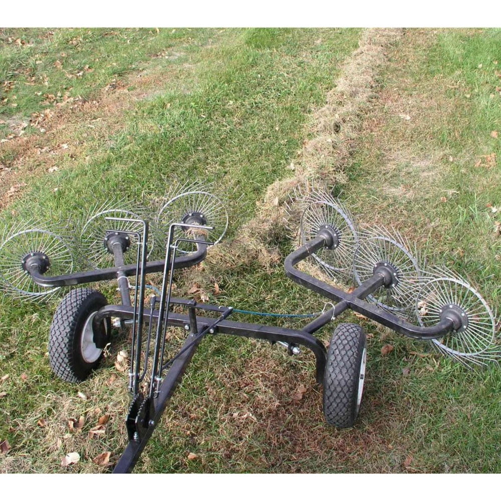 Yard Tuff 60” Steel Tow Behind Acreage Rake Lawn Sweeper with Pin Style Hitch, ACR-500T