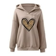 thumbnail image 4 of Homenesgenics Hoodies for Women Graphic Design Womens Hoodies Fashion Women's Casual Loose Print Blouses V-Neck Long Sleeved Hooded Sweatshirt Brown XXL, 4 of 4