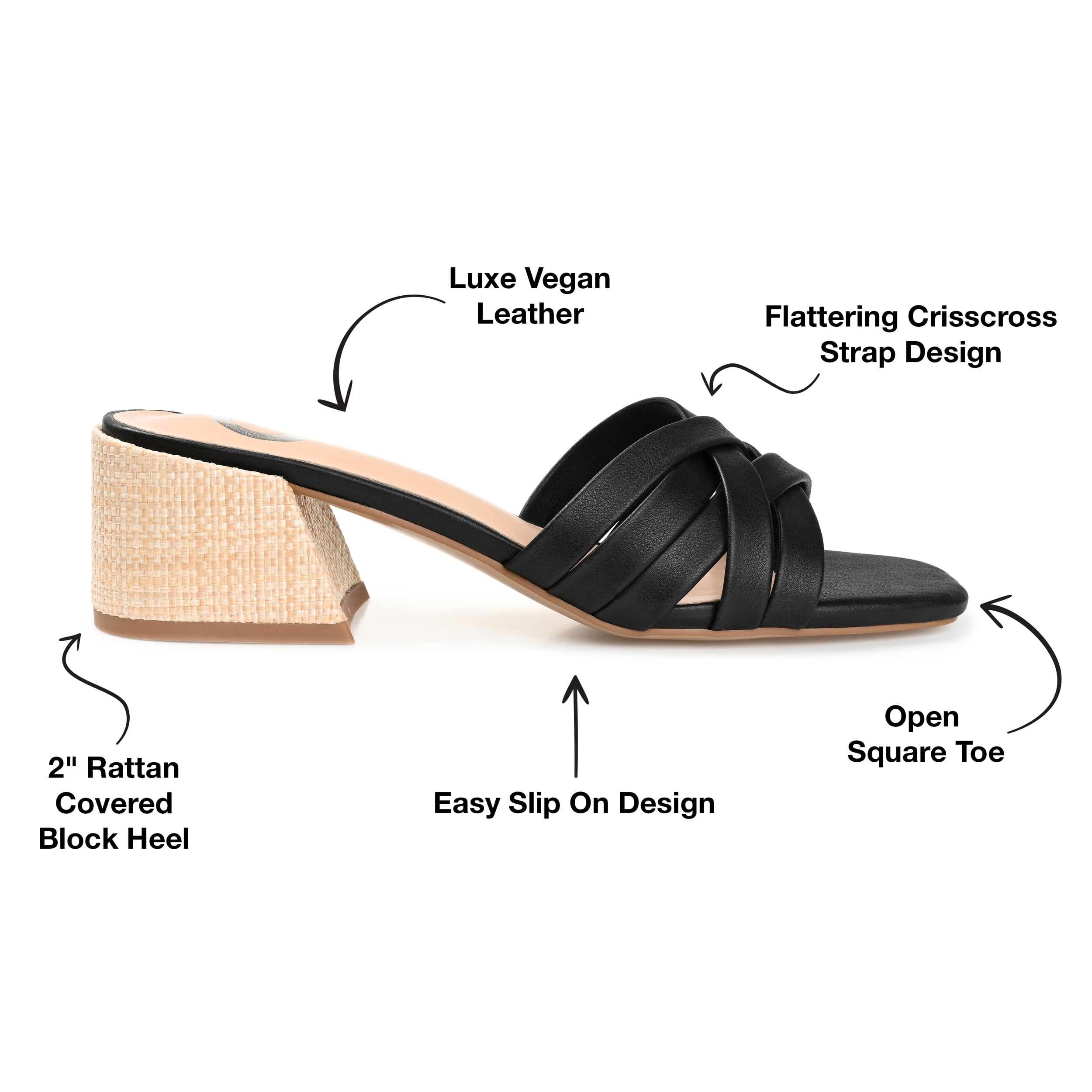 Journee Collection Womens Moree Open Square Toe Block Heel Sandals