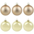 thumbnail image 2 of Northlight 2-Finish Glass Ball Christmas Ornament Set - 3.25" (80mm) - Gold - 6ct, 2 of 9