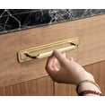 thumbnail image 4 of Goo-Ki 2 Pack 5''(128mm) Hole Center Champagne Bronze Cabinet Pulls with Backplate, Zinc Alloy Minimalist Style Cabinet Handles for Drawer,Dresser,Cupboard Wardrobe Cabinet (2202-G018), 4 of 7