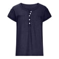 thumbnail image 4 of Mittory Women's V Neck Short Sleeve Tops Button Down Casual T Shirts Basic Dressy Tees, 4 of 7