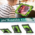 thumbnail image 3 of Case for iPad 6th / 5th Gen (2018 2017) / iPad Air 2 / iPad Pro 9.7 inch with Screen Protector, 360 Degree Rotating Kickstand Hand Strap Shockproof Cover with Shoulder Strap, Lime PC, 3 of 7