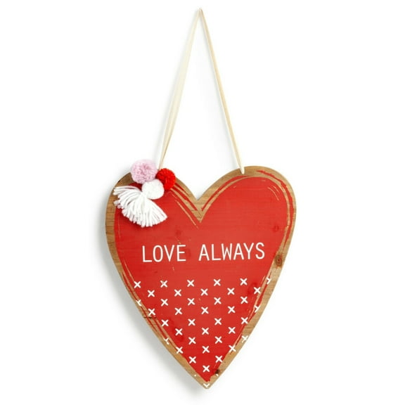 Valentine Love Always Heart Wood Door Decoration