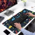 thumbnail image 2 of Long Mouse Pads for Desk,DarkBlue Dinosaurs Clouds Palms Pattern Desk Mats on Top Of Desks, Desk Mouse Pad Extra Large with 3mm Non-Slip Base and Stitched Edge for Gaming,Office,Work,Home 31.5"x15.7", 2 of 6