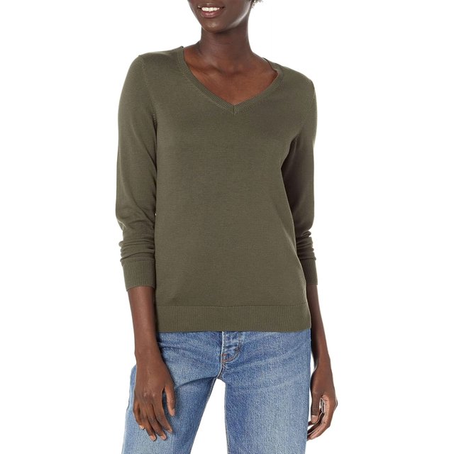walmart Essentials Womens Lightweight V-Neck Sweater
