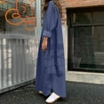 thumbnail image 5 of Ashirexll Long Sleeve Maxi Dress, Winter Dress for Women, Womens Long Sleeve Turndown Collar Button Solid Color Denim Dress for Fall Winter Casual Fashion Daily Wear, 5 of 7