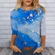 thumbnail image 5 of Camisetas Básicas Camisetas sin mangas de ganchillo estampadas étnicas Jersey Mujer Ropa de vacaciones (Azul M) Ygjytge para Mujer Azul T M, 5 of 7
