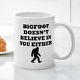 thumbnail image 3 of CafePress - Bigfoot Doesnt Believe In You Mugs - 11 oz Ceramic Mug - Novelty Coffee Tea Cup, 3 of 4
