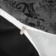 thumbnail image 4 of meiyoeat Gothic Skull Letter A Duvet Cover Queen for Boys Girls, Boho Damask Flower Queen Bedding, Black Reversible, 3 Pieces, 1 Duvet Cover and 2 Pillowcases, 4 of 6