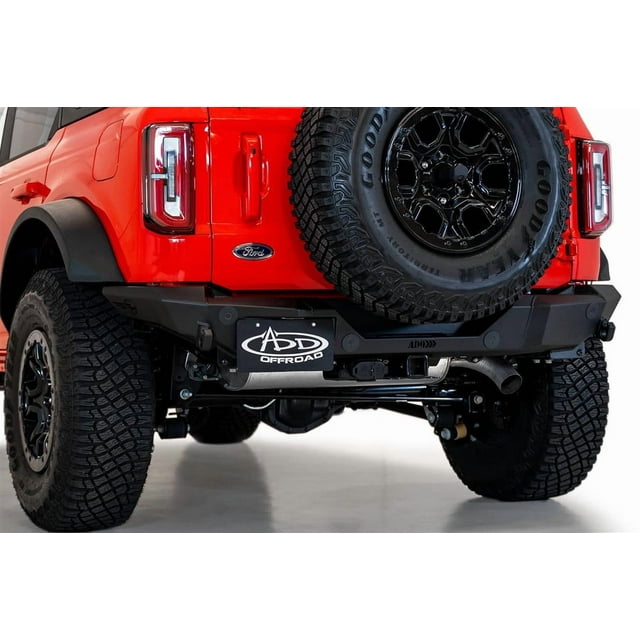 Convient 2021-2024 Ford Bronco Addictive Desert Designs Bumper R23012NA01NA Rock Fighter; One Piece Design; Direct-Fit; Bolt-On; Matériel de Montage Inclus; Compatible avec Attelage OE et Caméra de Secours
