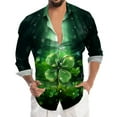 thumbnail image 2 of ZZHZGZ Fourth of July Mens Denim Shirts Long Sleeve Male St. Patricks's Day Long Sleeve Shirt Autumn Casual 3D Printing Hawaii Long Sleeve Shirts Tops Late July Mens Tshirts Graphic L, 2 of 4