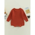 thumbnail image 2 of TSEXIEFOOFU Baby Knit Romper Long Sleeve Crew Neck Solid Fall Winter Bodysuit for Girls Boys, 2 of 8
