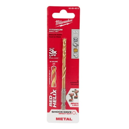 

Milwaukee-48-89-4813 5.5mm Metric Titanium SHOCKWAVE Red Helix Bit