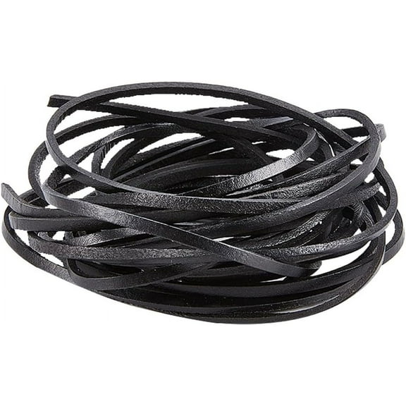 5M x 3mm Flat Leather Cord Genuine Leather Strip 2mm Thick Black Cowhide Leather String Strap Braiding Thread Rope for Bracelets Neckacle Beading Jewellery Making Lace Belts DIY Crafts diy