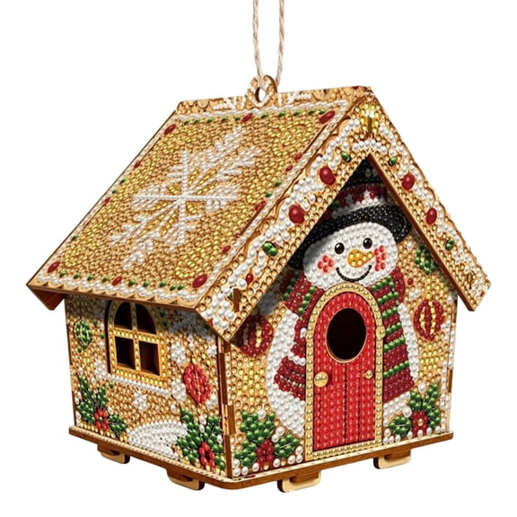 DIY Christmas Candy House Ornaments Gingerbread House Kit Tabletop Decor Holiday Art Craft Gift for Adults