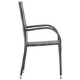 thumbnail image 3 of vidaXL Stackable Outdoor Chairs 2 pcs Grey Poly Rattan, 3 of 5