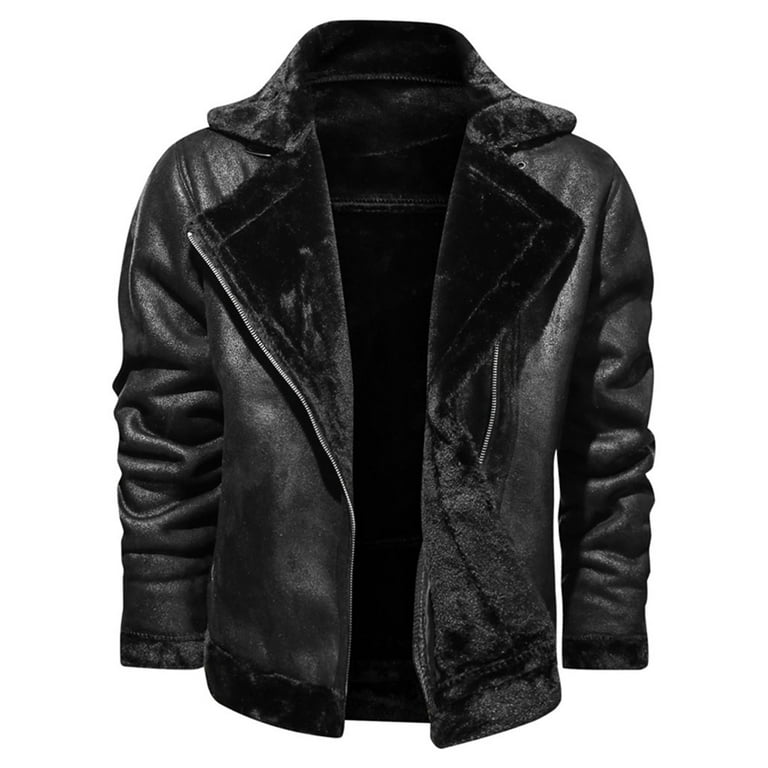 Black Leather Vintage Outerwear Coats & Jackets for Men for sale