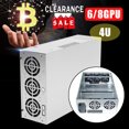 thumbnail image 1 of 6/8GPU+5 Fans 4U Bitcoin Mining Rig Open Air Frame Steel Frame Graphics Case, 1 of 6