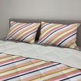 thumbnail image 2 of Stripes Comforter & Sham Bedding Set, Abstract Geometric and Soft Brush Paint on Plain Backdrop, 3 pcs Duvet Set Microfiber Filling Quilt, 5 Sizes, Blush Pink, by Ambesonne, 2 of 4