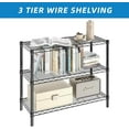 thumbnail image 5 of 3-Shelf Adjustable Metal Shelf Wire Shelving Unit Storage Rack Display Shelf for Office,Kitchen,Bedroom,Bathroom,Laundry,Pantry Basement,Garage(Black,36" L x 14" W x 30" H), 5 of 5