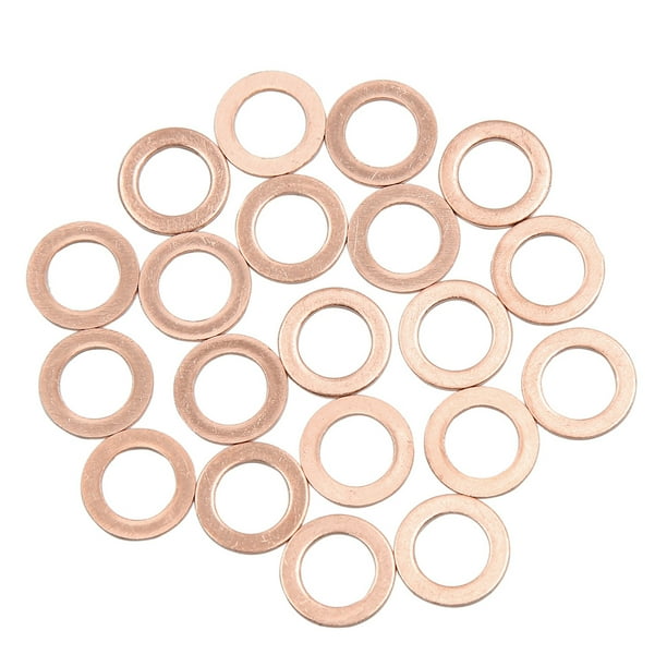 20Pcs Arandelas de Cobre Junta Plana 10mm Diámetro Interior para el Vehículo Coche