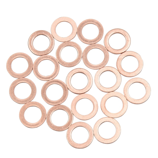 20Pcs Arandelas de Cobre Junta Plana 10mm Diámetro Interior para el Vehículo Coche