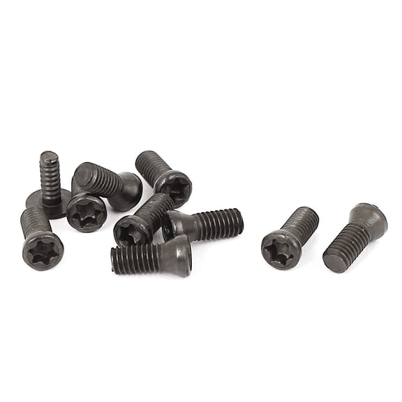 Unique Bargains 3mm x 8mm Metal Countersunk Head Torx Machine Screw Black 10 Pack