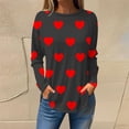 thumbnail image 2 of FAIWAD Tunique à Cœur pour Femmes Manches Longues Col Rond T-Shirts Tendance Grande Taille Chandail Tops, 2 of 4