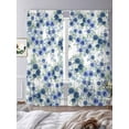 thumbnail image 4 of Navy Blue Roses Sheer Curtains 96 Inches Long 2 Panels Set, Window Sheer Curtains for Living Room/Bedroom, Spring Floral Elegant Pastoral Botanical Light Filtering Rod Pocket Curtain 52''x96''x2, 4 of 8