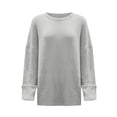 thumbnail image 3 of Women's Oversized Crewneck Long Sleeve Sweaters Fuzzy Knit Casual Chunky Warm 2024 Fall Pullover Top, 3 of 3