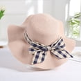 thumbnail image 3 of SikaFu Waves Along The Straw Hat Grid Bow Woven The Sun Hat Version Of The Simple Sun Hat Female Beach Hat, 3 of 9