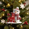 thumbnail image 4 of JeashCHAT Christmas Initial Ornaments, Personalized DIY 26 Letters Snowman Christmas Tree Decoration, Acrylic Snowflake Holly Berry Initial Pendant Xmas Tree Hanging Decor Xmas Gifts, 4 of 5